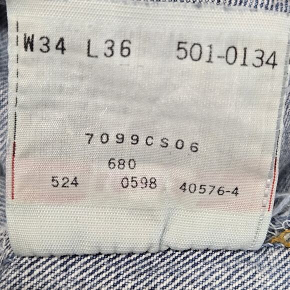 Vintage Levi's 501 Jeans Men 34x36 (Actual 32x34.5) 90's 100% Cotton USA Grunge - Picture 7 of 14